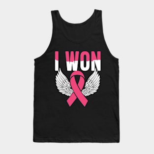 i won breast cancer  Support Pink Ribbon Survivor Tank Top